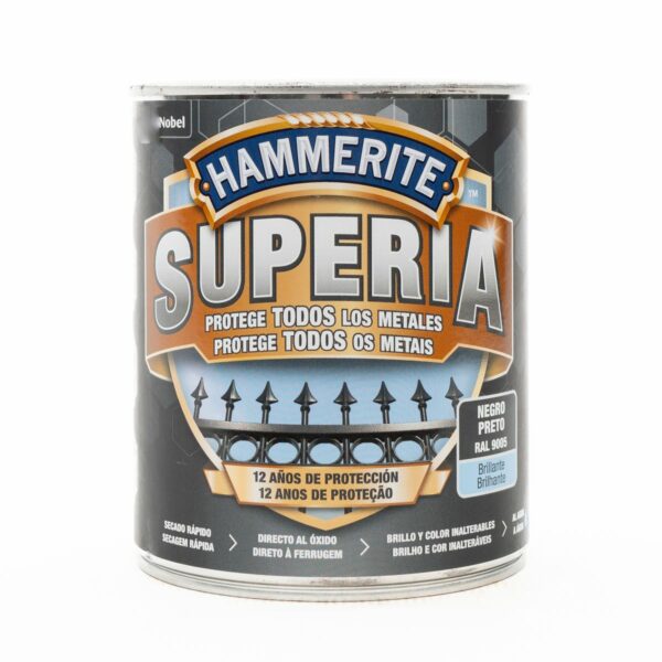 Hammerite Black Shiny Superia Enamel 750ML