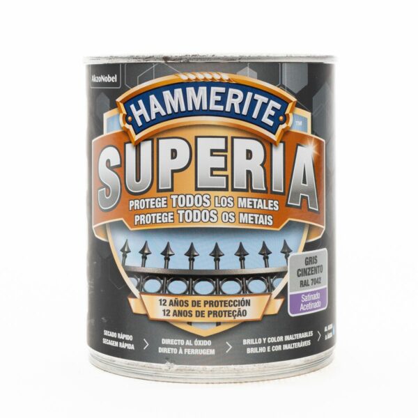 Hammerite Grey Satin Superia Enamel 750ML