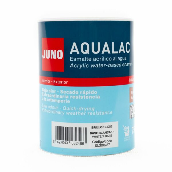 Juno Aqualac Acrylic Water Based Enamel Glossy White 750ML