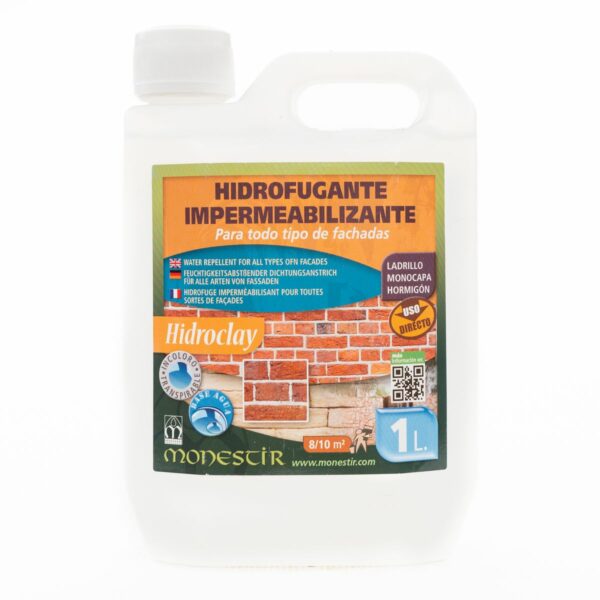 Monestir Hidroarcilla Impermeabilizante Repelente al Agua para Fachadas 1L